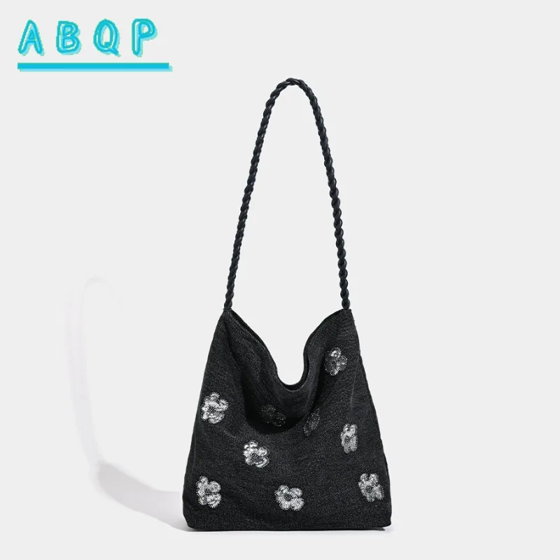 

ABQP New Women's Handbag Large Capacity Fashion Flower Sequins Women's Shoulder Bag High Quality Storage Casual Women's Bag
