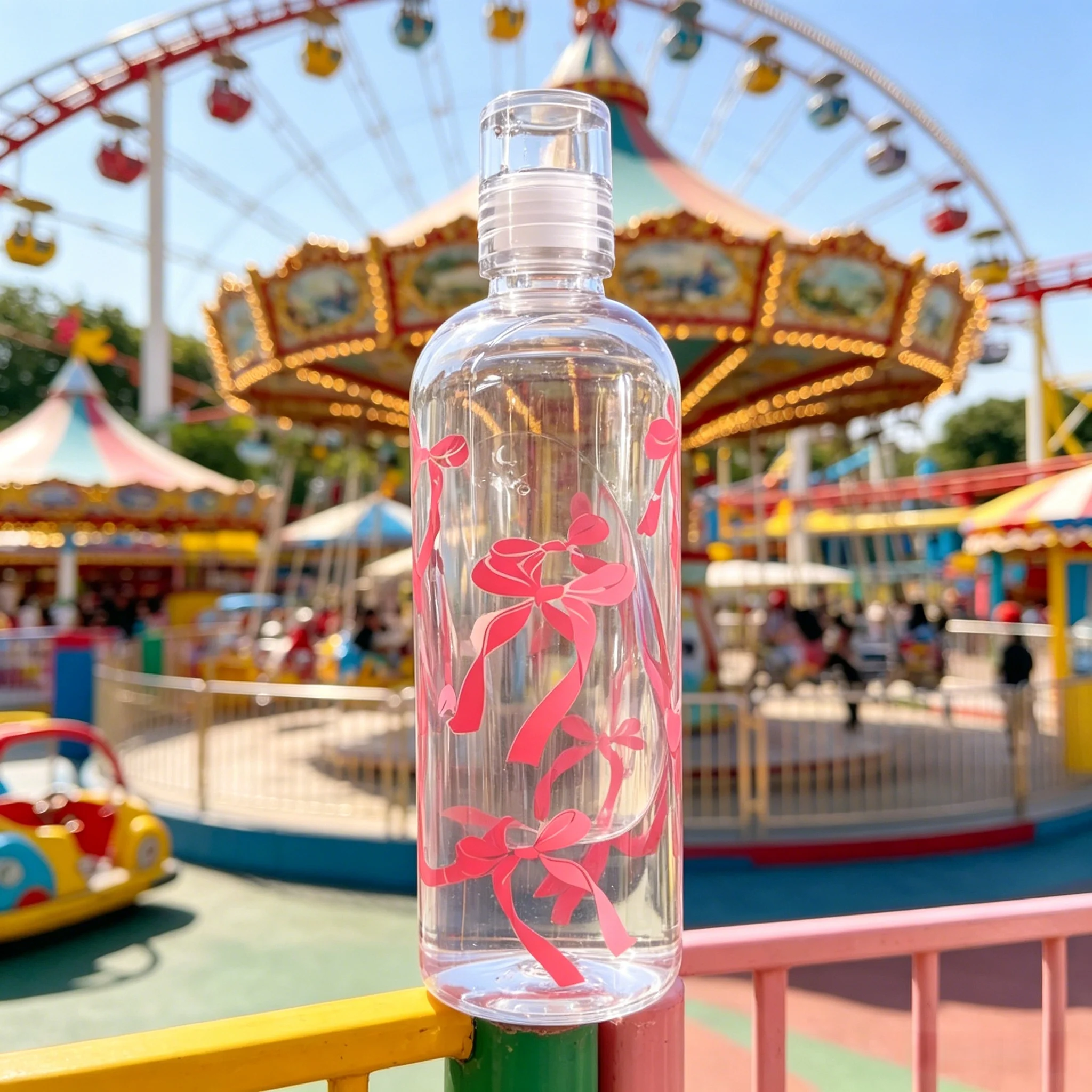 Drinkware 750ml Water Bottle Plastic Large Capacity Water Cup Bowknot With Time Scale Plastic Cups Juice Milk view 4