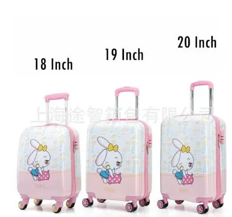 Imagem -03 - Mala com Spinner para Crianças Bagagem de Viagem com Rodas Bolsa de Trole Infantil Bagagem de Viagem Bagagem de Rolamento para Menina 18 Polegadas 20 Polegadas