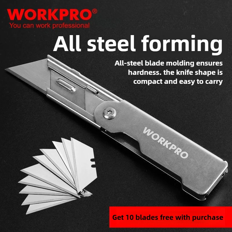 سكين قابل للطي عالي التحمل، سكين ورق حائط فولاذي كامل، عسكري متين، سميك للغاية، ذو مظهر عالٍ، قالب متكامل