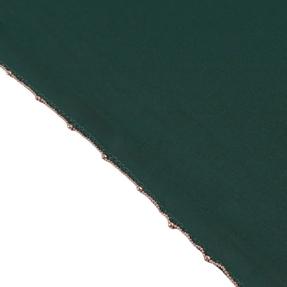 

Элегантный однотонный шарф в этническом стиле с бусинами и цепочкой, длинный шарф-хиджаб, бандана, тонкий исламский тюрбан на каждый день