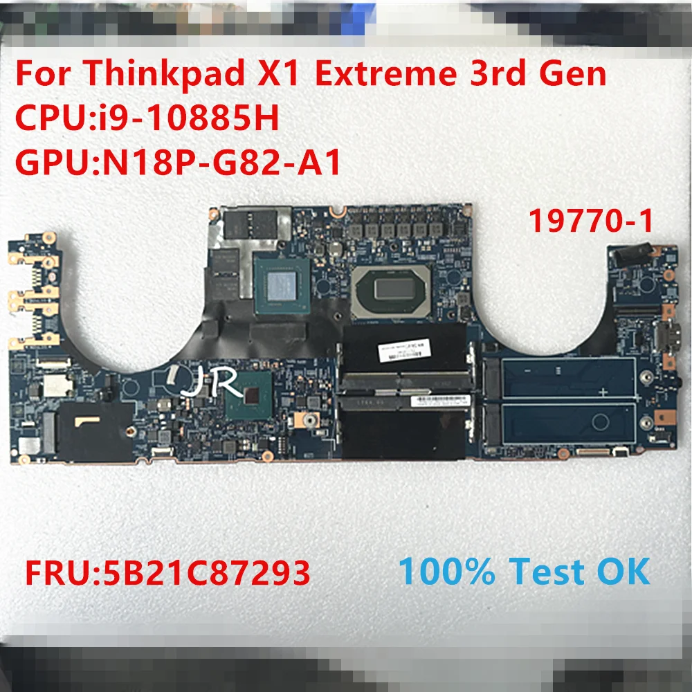 

19770-1 For Lenovo Thinkpad X1 Extreme 3rd Gen Laptop motherboard CPU:I9-10880HQ LPM-3 FRU:5B21C87293 100% Test ok