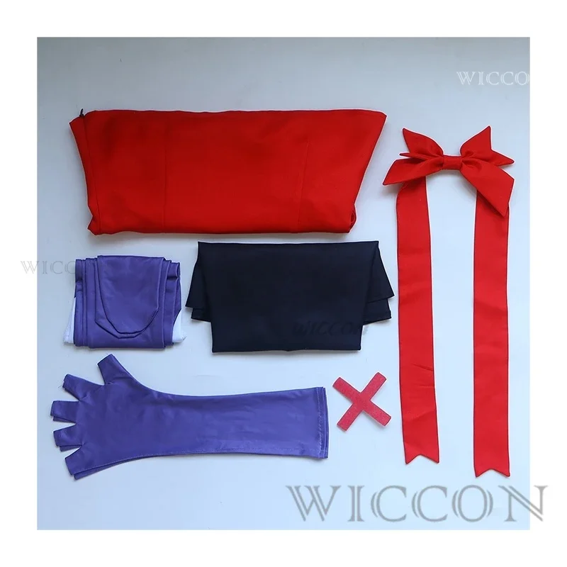 Disfraz de Hazbin COS para mujer adulta, traje de Cosplay de Vaggie, falda negra RedTop, guantes con lazo, medias, uniforme Sexy de Halloween