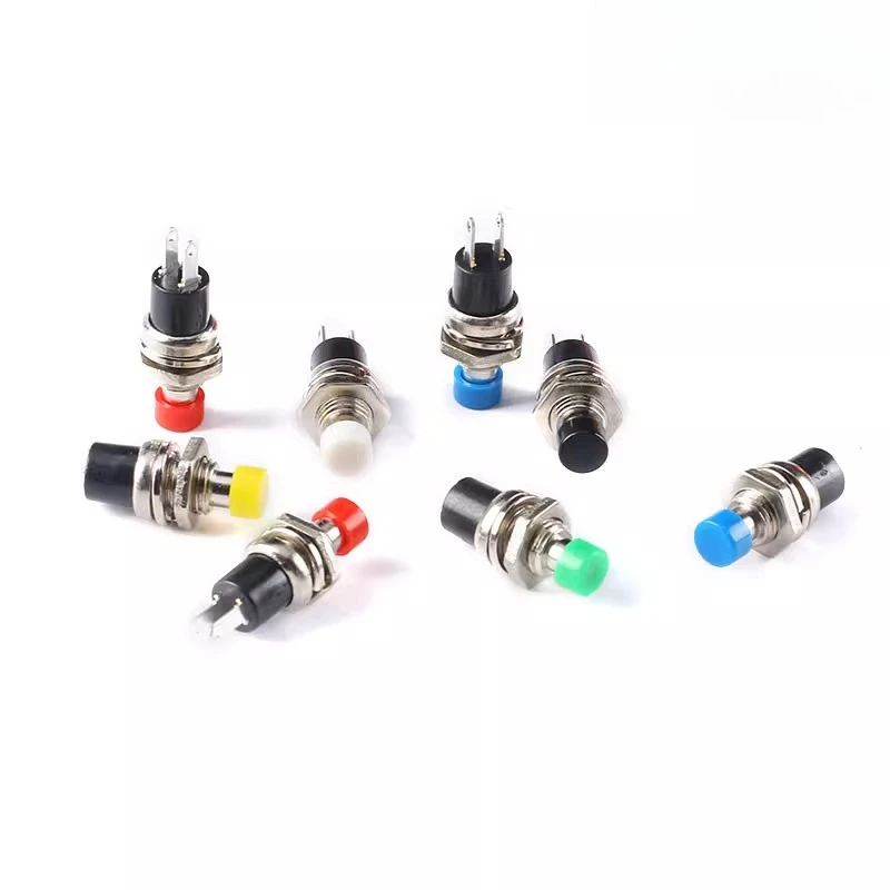PBS-110 Momentary Push Button Switch 7mm Round 2-Pin Non-Locking Self-Reset Power Start Control Accessory Replacement