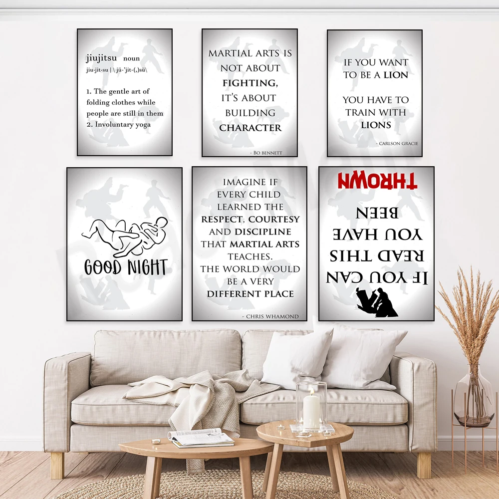 Brazilian Jiu-Jitsu prints, Gracie quotes, J IU Jiu-Jitsu dictionary fun prints, Jiu-Jitsu art, martial arts posters
