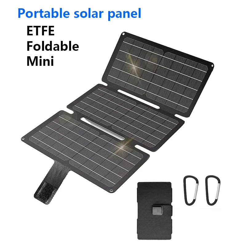 12W Portable Mini Solar Panel with USB USB Port Folding Solar Cells Charging for Cell Phone Power Bank Outdoor Camping Hiking