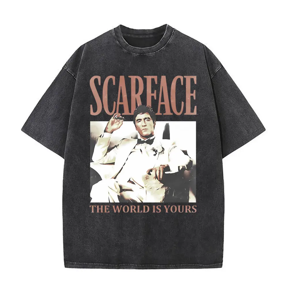 Мужская винтажная Футболка с принтом «Мир с вашими»