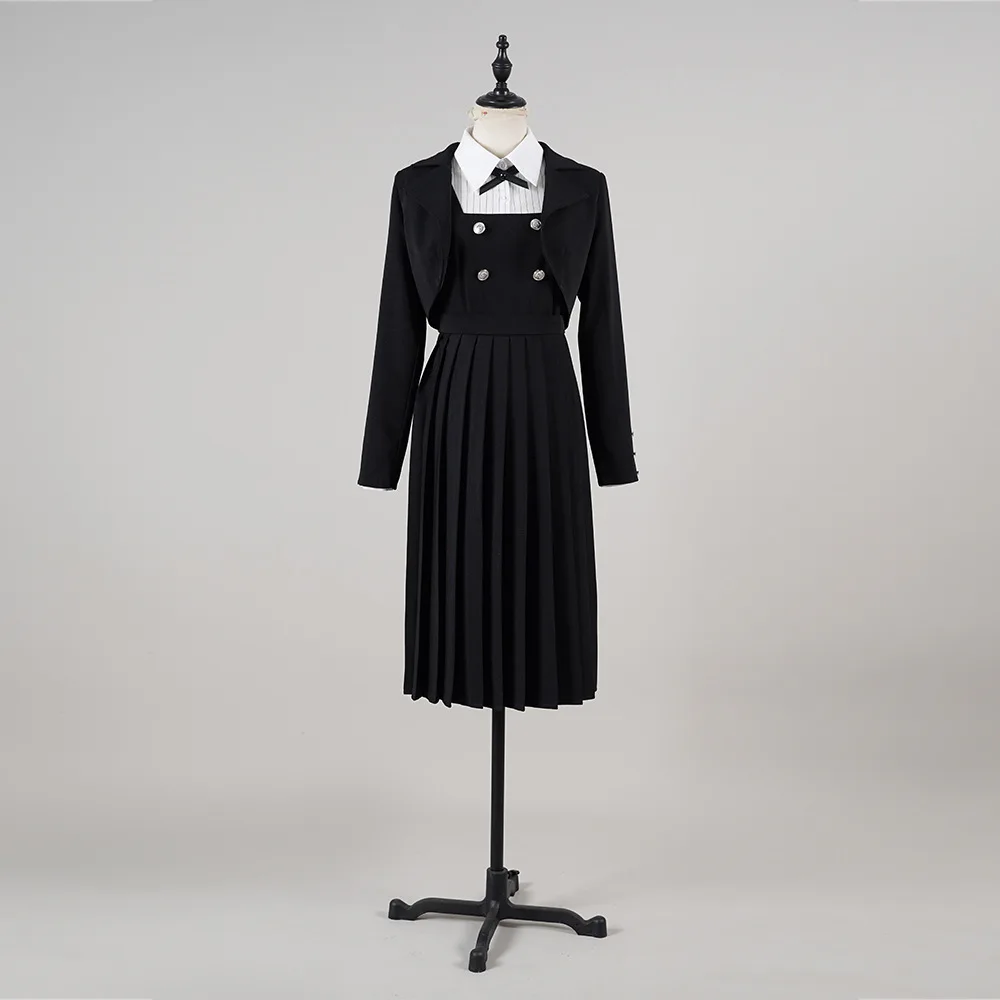 

Rock And Roll Is A Lady's Hobby Cosplay Of White Arrow Ring Black School Uniform And 2D Anime Costume Cosplay Outfit