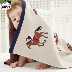 Mantas de punto para bebé recién nacido, ropa de cama para cochecito, envoltura de caballo de dibujos animados, manta de recepción Infantil, edredones para niños y niñas
