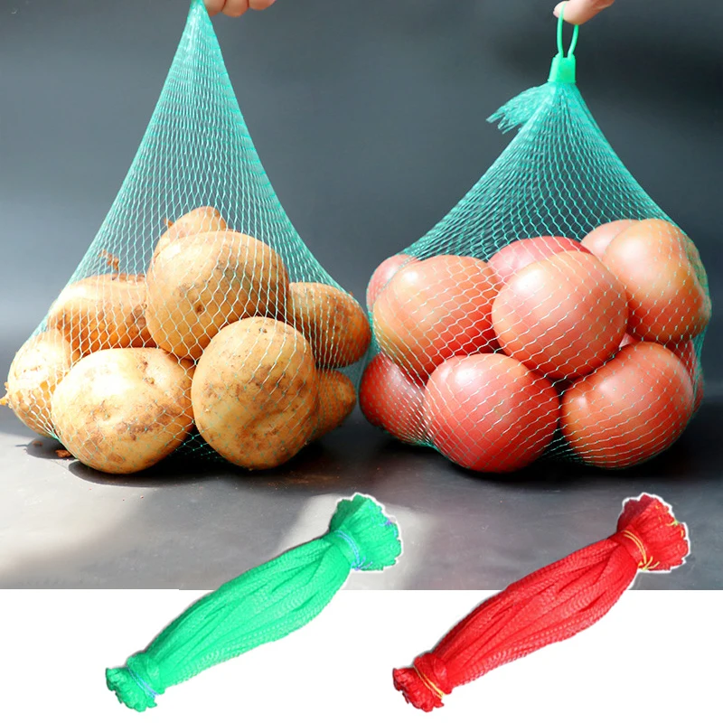 10pcs Mesh Net Storage Bag for Egg Fruit Strong Stretchable Plastic Reusable for Vegetables Toys Food Organizer