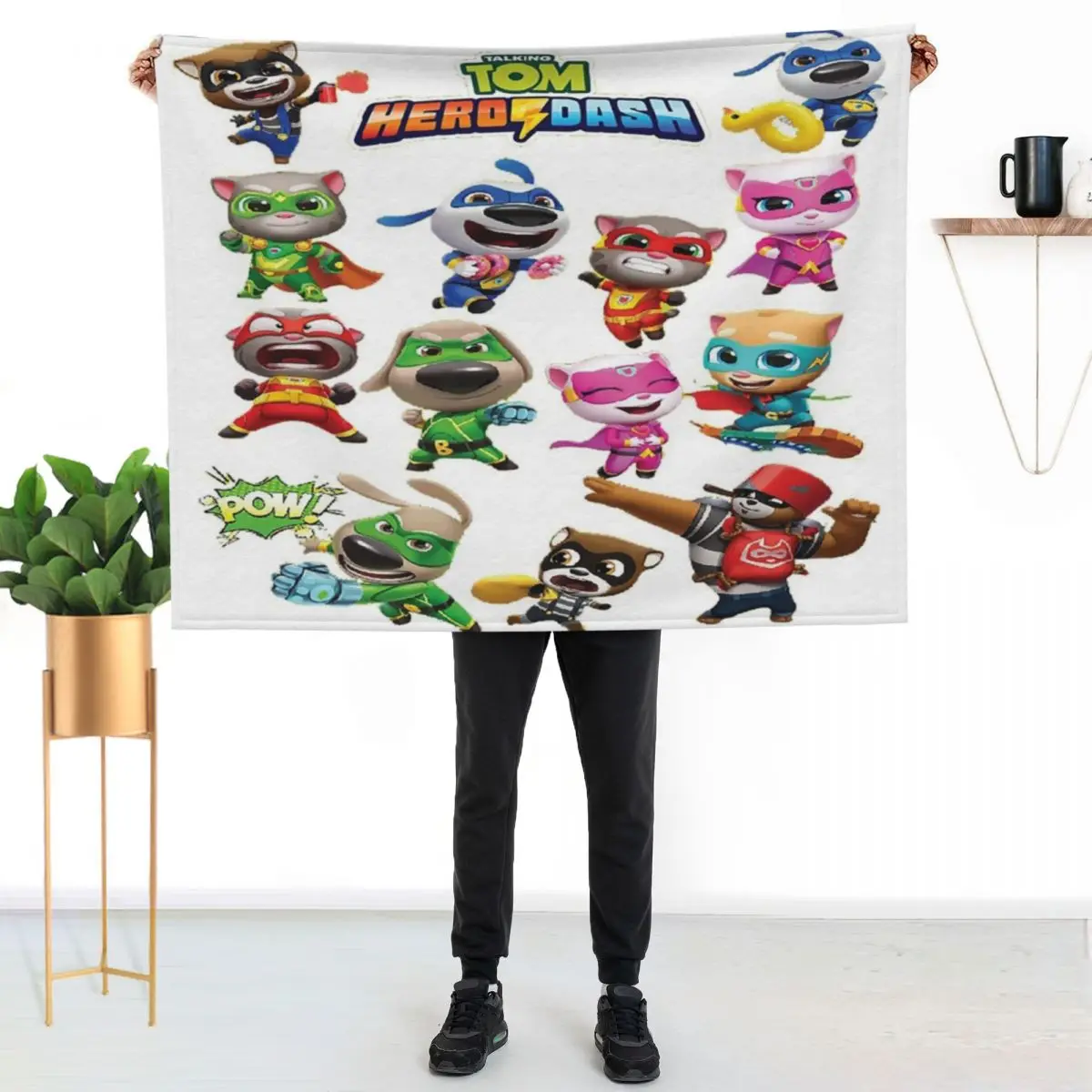 

Talking Tom Heroes Throw Blanket Cozy Light Blanket for Travel Camping Picnic