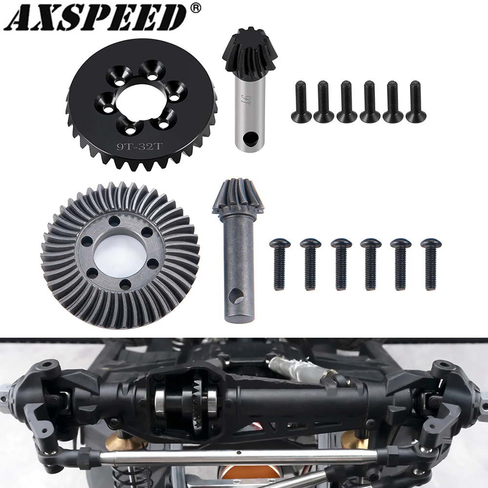 

AXSPEED Steel Gears Differential Axle Parts 12T+43T 9T+32T for 1/6 AXIAL SCX6 AXI05000 JLU AXI05001 Trail Honcho RC Buggy Car