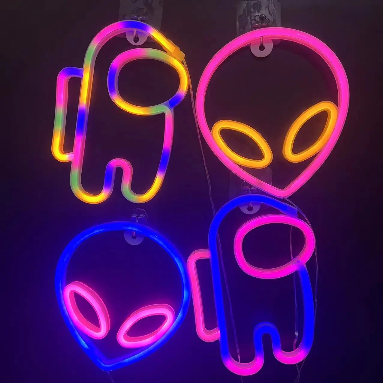 Astronaut Neon Lights Sign for Halloween Wall Art Decor Gaming Bar Bedroom Decoration Neon Sign Party Alien Rocket Night Lamp