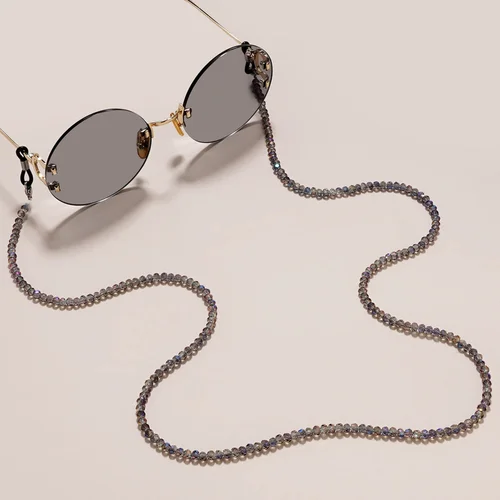 Imagen 2 del producto Cadena de gafas de cristal para mujer, elegante cordón para gafas de sol, correa para gafas de lectura, cadena para máscara, cordón para colgar en el cuello, joyería
