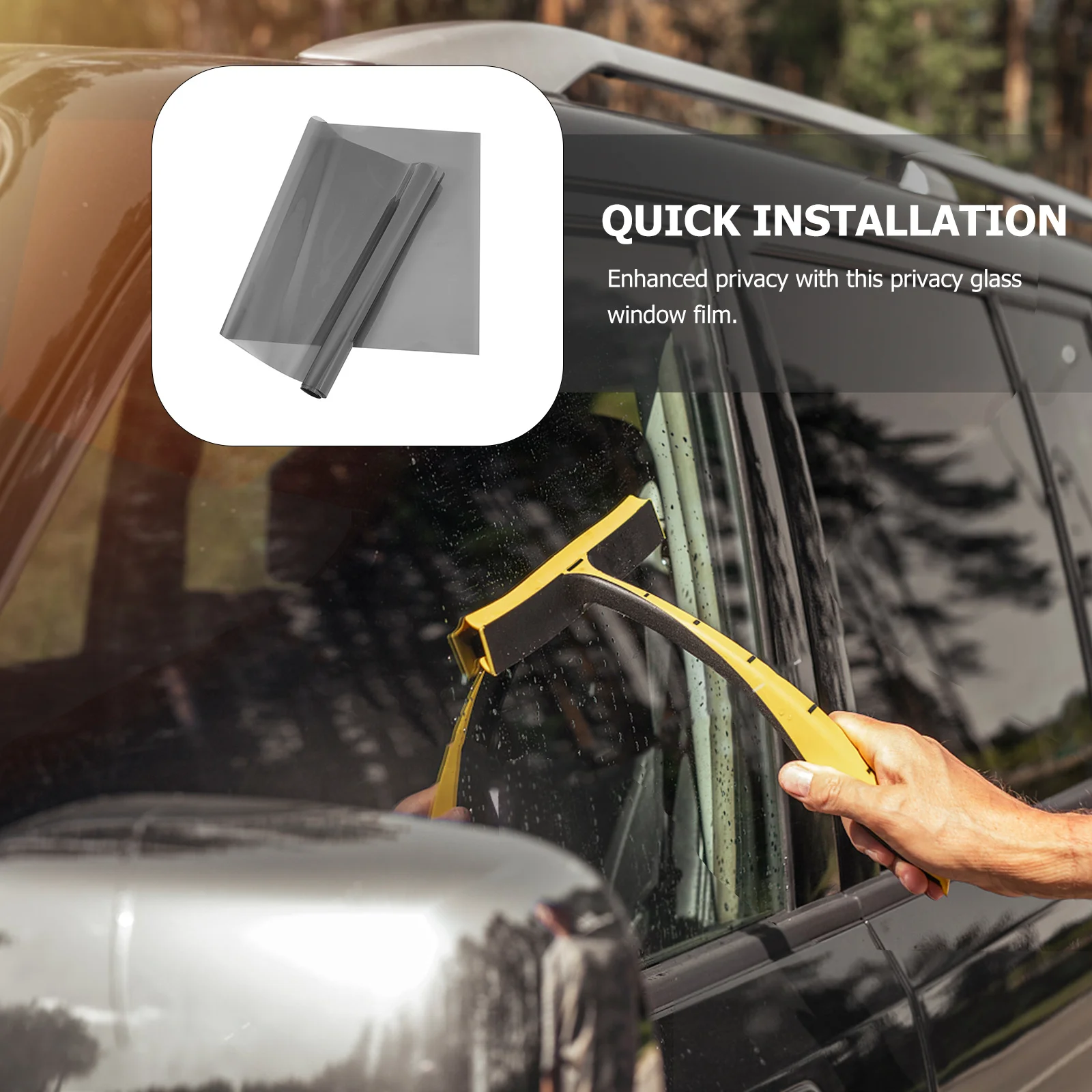 

1 set 1 Set Of Car Window Film Heat Insulation Uv Protection Privacy Tint For Vehicle Side Windows Auto Shading Film Pet Durable