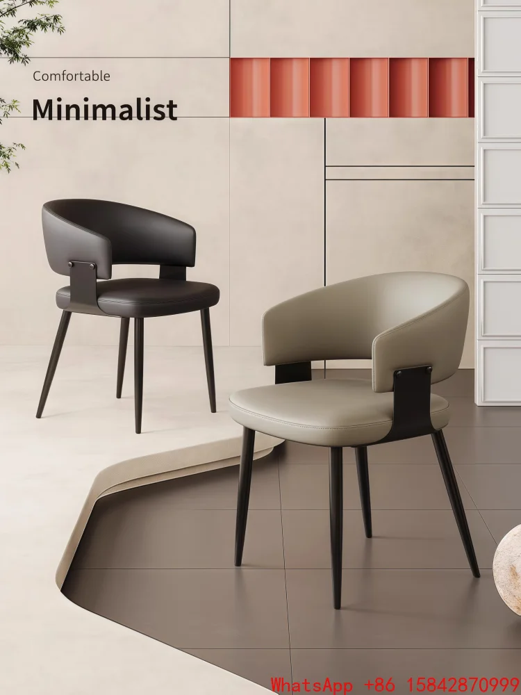 

Italian dining chair home modern simple dining table and chair light luxury 2025 new backrest chair
