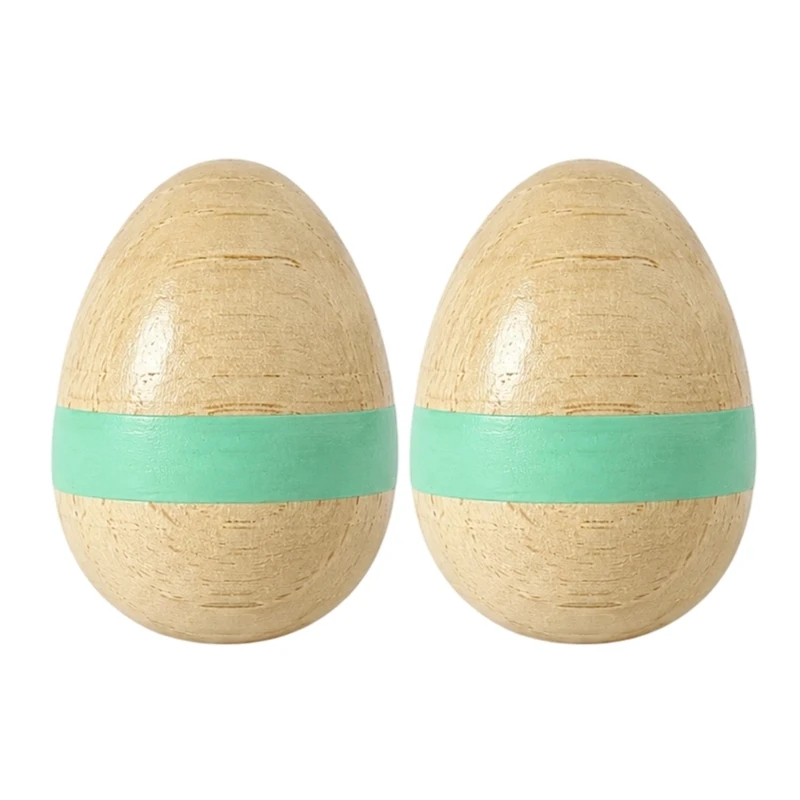 1 Pair Of Smooth Wooden Egg Maracas Egg Shakers Perfect For Performances Classroom Band And Family Entertainment