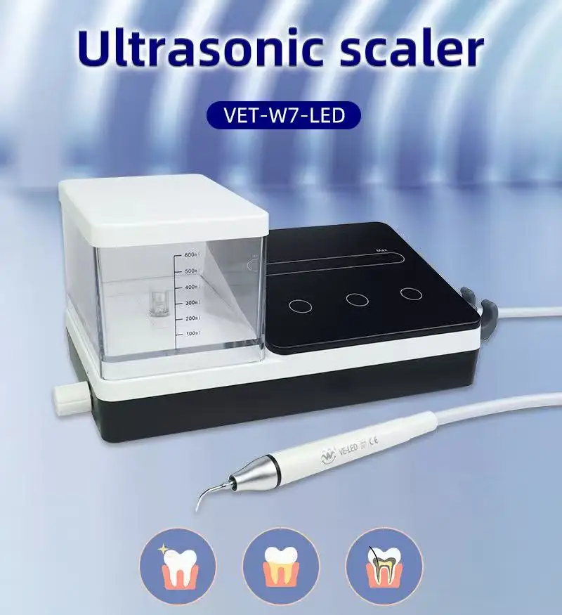 Портативный стоматологический ультразвуковой скалер с 10 наконечниками и светодиодной ручкой, подходит для очистителя зубов дятла для удаления зубного налета, стоматологический блок