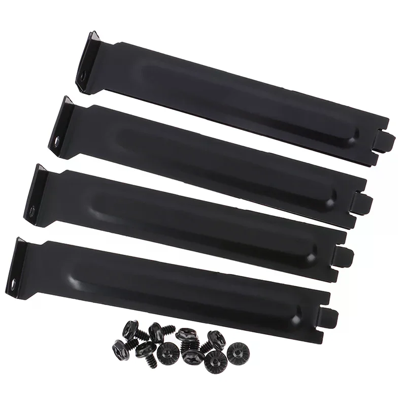 /TPz/10 x Black PCI Chassis Slot Covers Bracket with Screws Blanking Plate