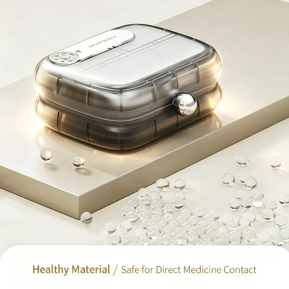 1/2Pcs Weekly Pill Organizer Travel Medicine Case, Portable 7 Grid Pill Box for Vitamins,Fish Oil,Supplements,Medication Storage