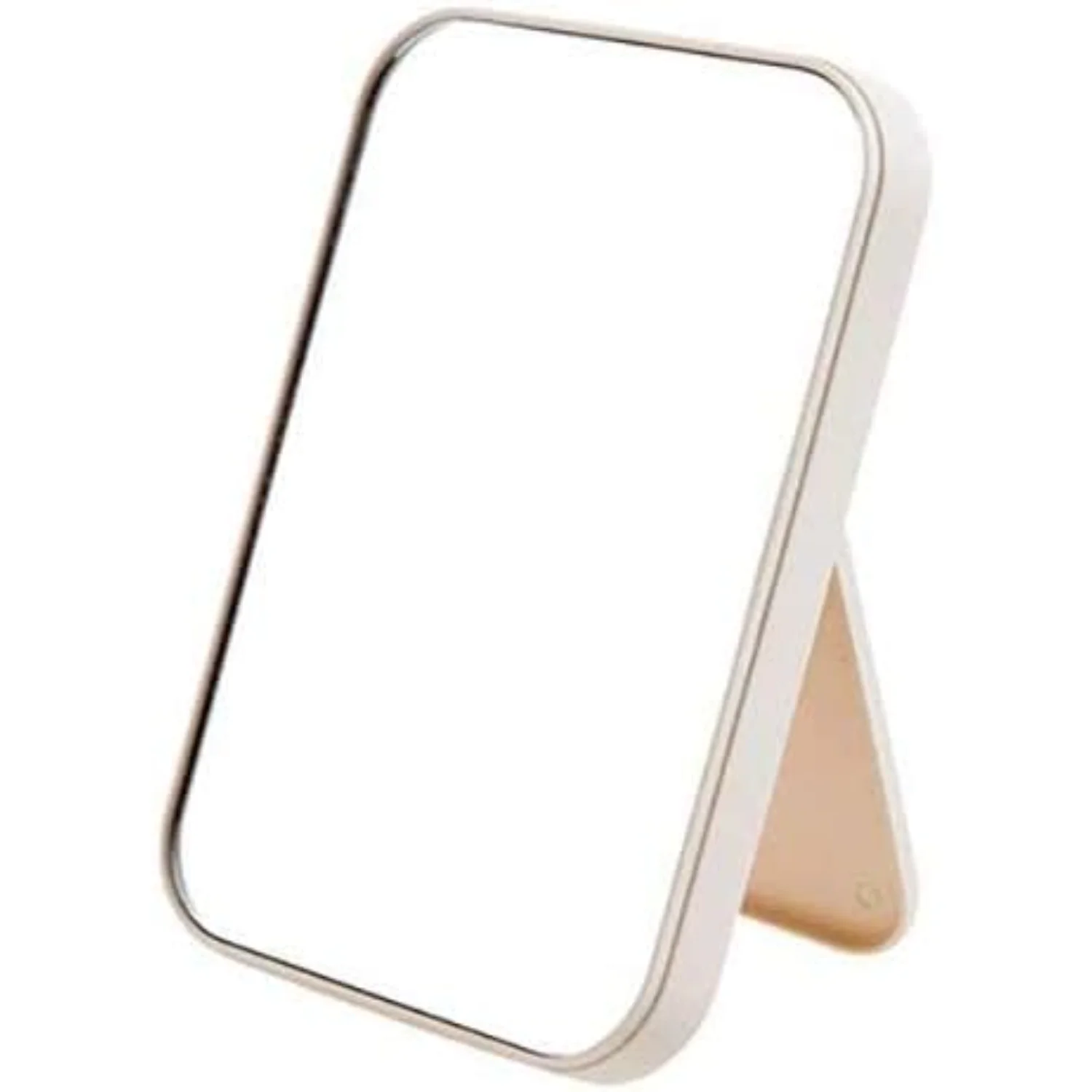 Desktop Foldable Makeup Mirror Simple Portable Princess Mirror Square Makeup Mirror for Women (White)