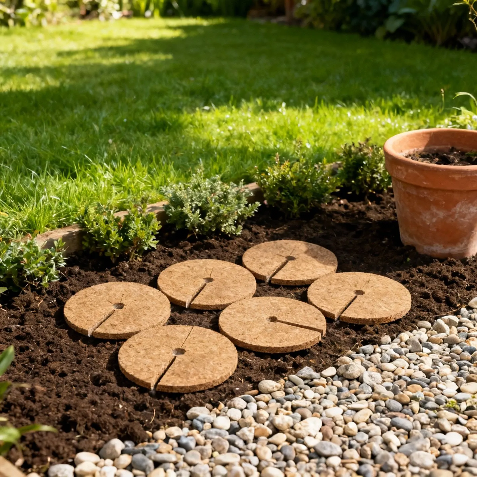 6 Piezas de Alfombrillas de Fibra de Coco Natural para Macetas, Anillos de Cobertura de Coco Gruesos y Transpirables para Plantas, Suculentas, Arañas, Árboles de Jardín