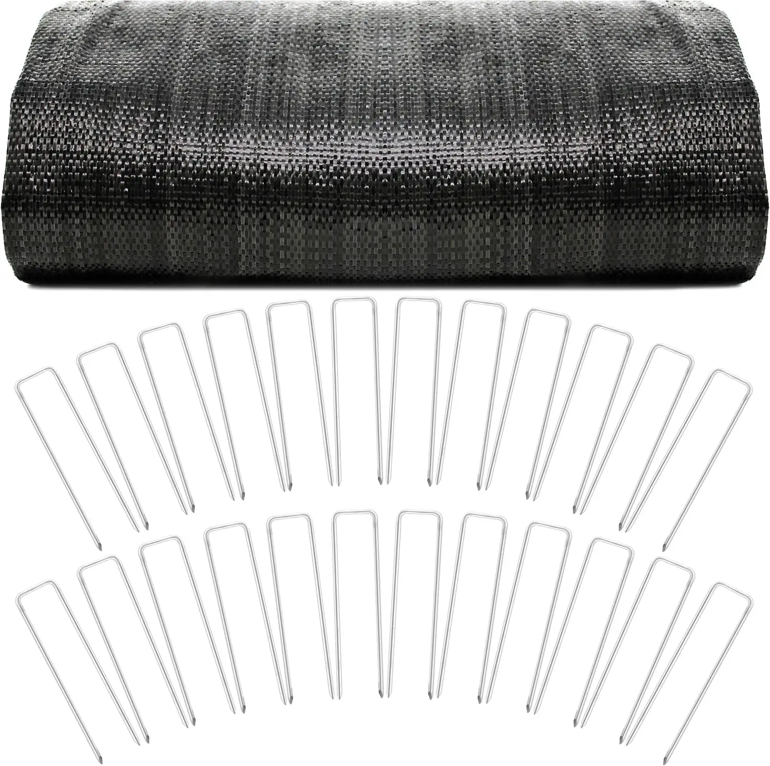 Heavy Duty Woven Geotextile Weed Barrier, 50x12.5ft with Staples for Driveway, Garden, Patio Projects