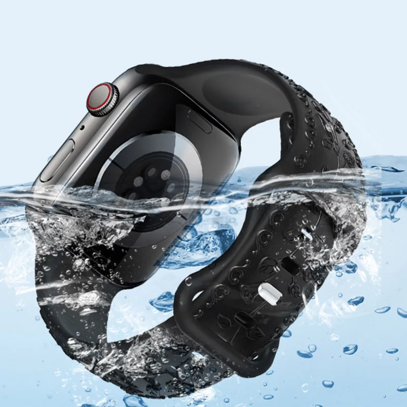 Blumen-Gravur-Armband für Apple Watch 44mm 40mm 49mm 41mm 45mm 38mm 42mm Armband iWatch Series 12 9 7 6 3 Ultra 4 SE Band – Detail 4