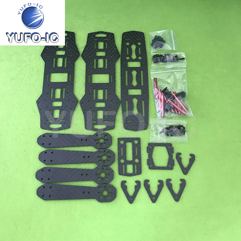 Free Ship 1pcs FPV Pure Carbon Through The Machine/CC3D NAZE32 Flight Control With A Small Four-Axis QAV250 Rack