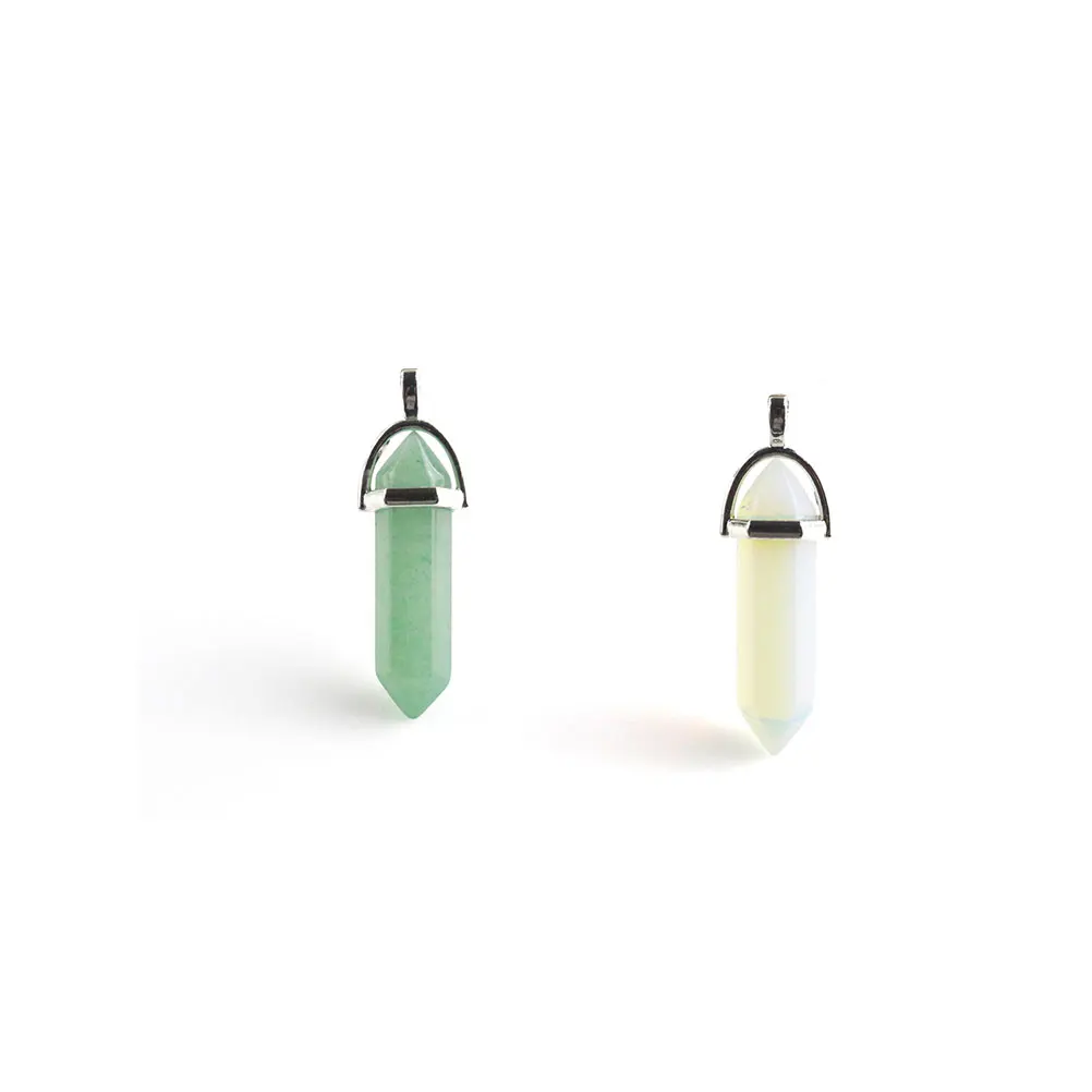 

16 Pcs Crystal Pendents Natural Stones Hexagonal Bullet Shaped Colorful Necklace DIY Jewelry Charm Bracelet Gifts