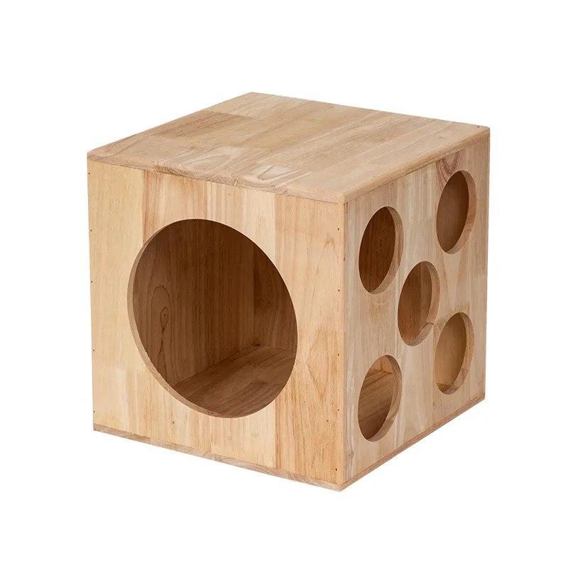 

Solid wood cat nest four seasons universal tunnel villa combination creative pet cat house factory direct sales wholesale