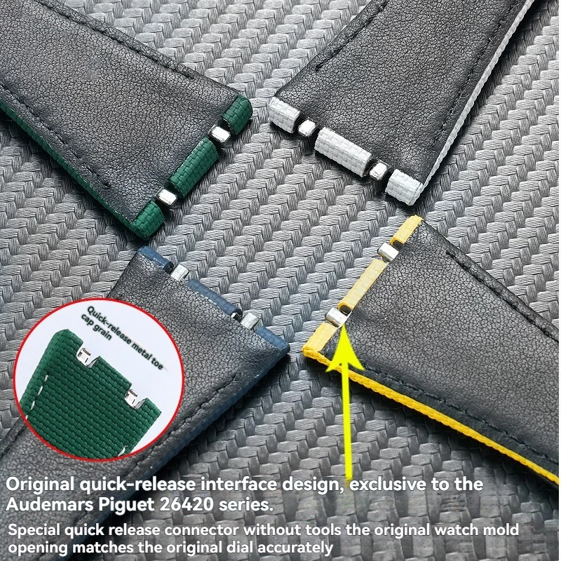 Quality Steel End Link Quick Release Watch Band For Audemars Piguet 30mm For AP 26420 Customized FKM Fluoro Rubber Wristband