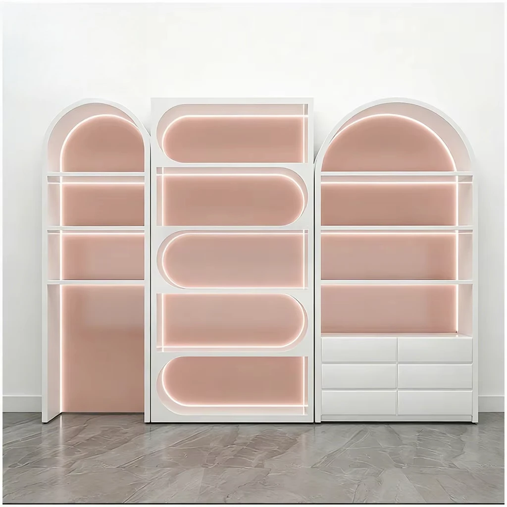 Skin Care Display Shelf Beauty Furniture for Retail Store Makeup Cosmetics Rack Arch Display Cabinet Salon Furniture