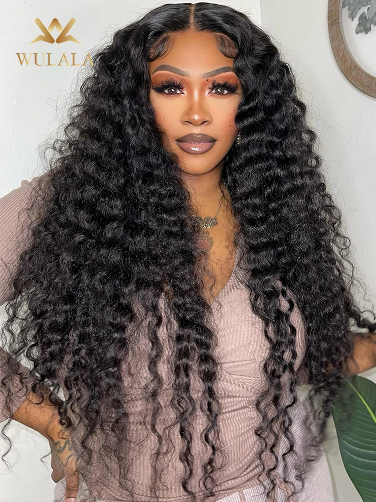 Wulala Deep Wave Lace Front Wig 13x6 Hd Lace Frontal Wig Brazilian 13x4 Curly Human Hair Wigs For Women 30 inch Pre Plucked Lace