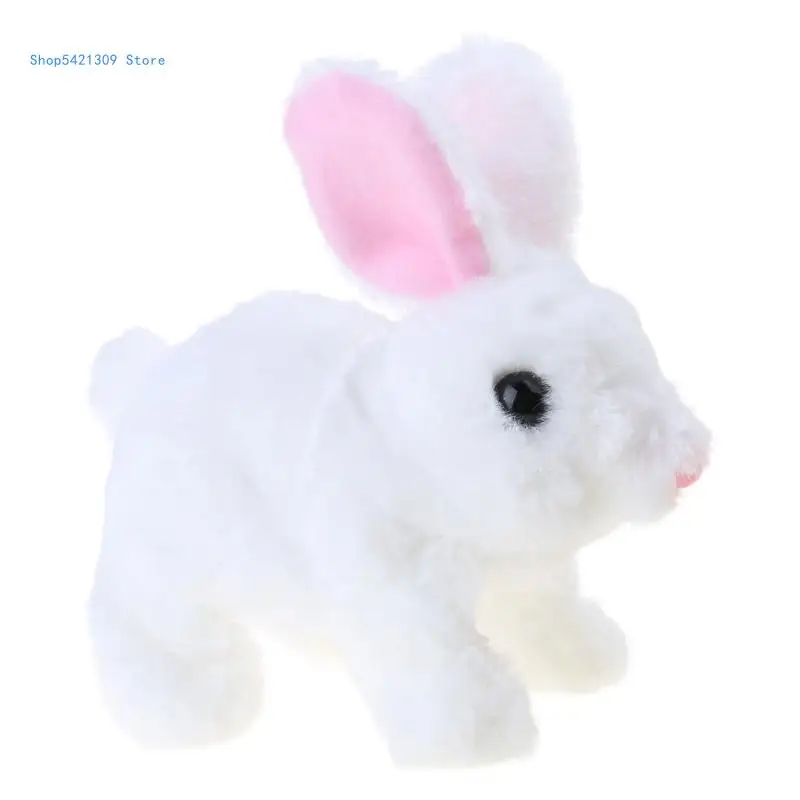 Electric Plush Rabbit Toy for Kids Simulation Electronic Pet Toy Barking Rabbit Baby Crawling Learning Toy Toddler Gift