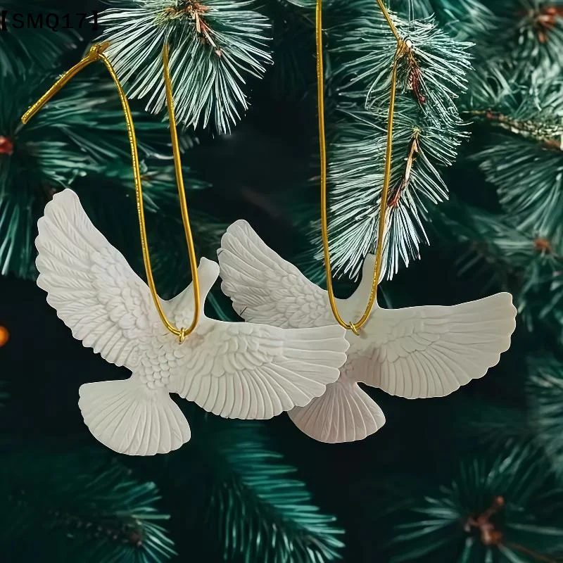 1pc Friendship Doves Resin Christmas Ornament Doves Christmas Tree Ornament Best Gift【SMQ】