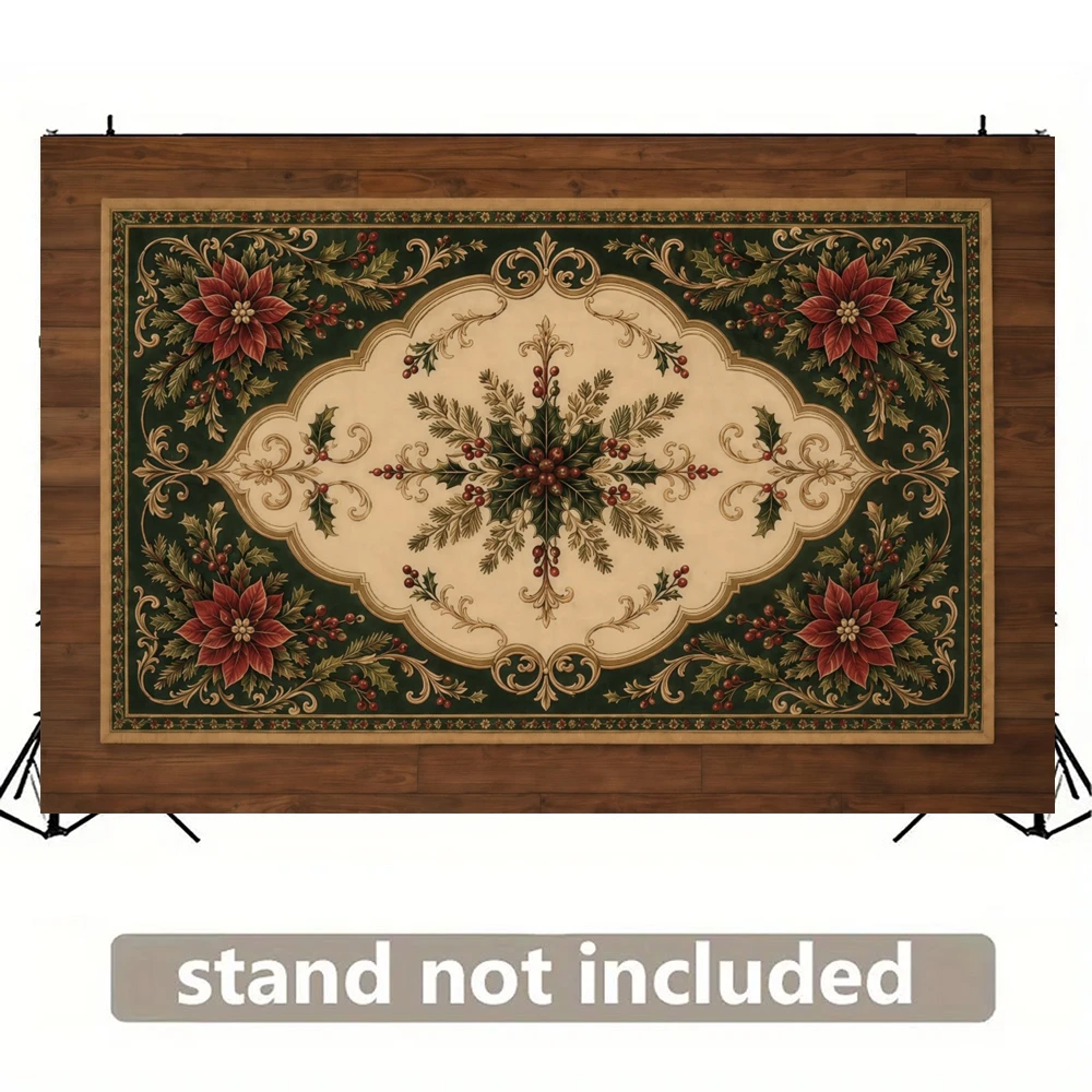 Christmas Backdrop Vintage Snowflake Floral Rug Design Backgrounds for Photographs Baby Shower Birthday Party Decorations Props