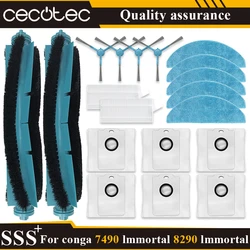 For Cecotec Conga 7490 Immortal/8290 Immortal Vacuum Parts Main Roller Side Brush Hepa Filter Mop Cloth Dust Bag Accessories