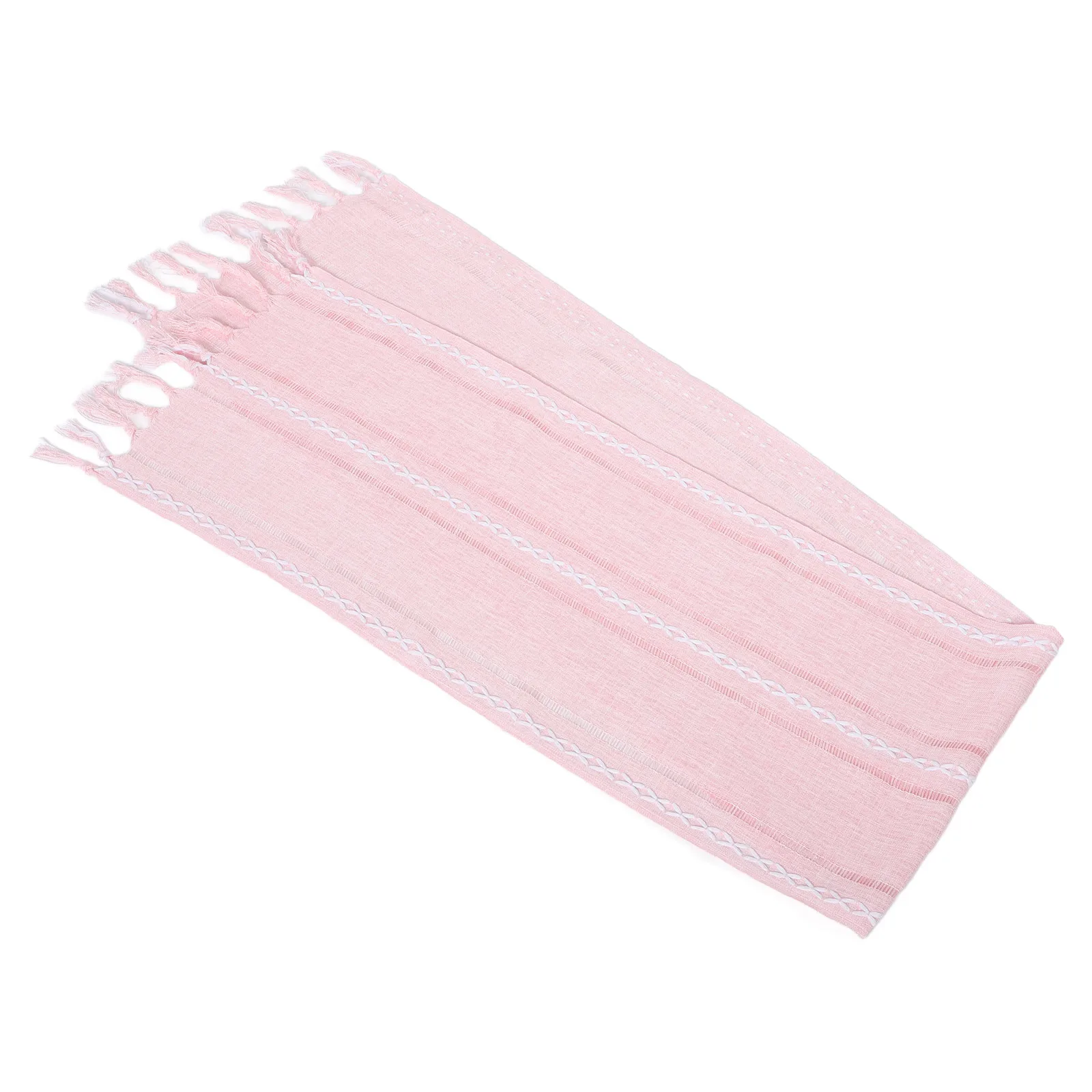 

Tassel Table Runner Polyester Boho Style Rustic Hollow Out Farmhouse Decor Cloth Dining Room Dresser Kitchen Living Banquet