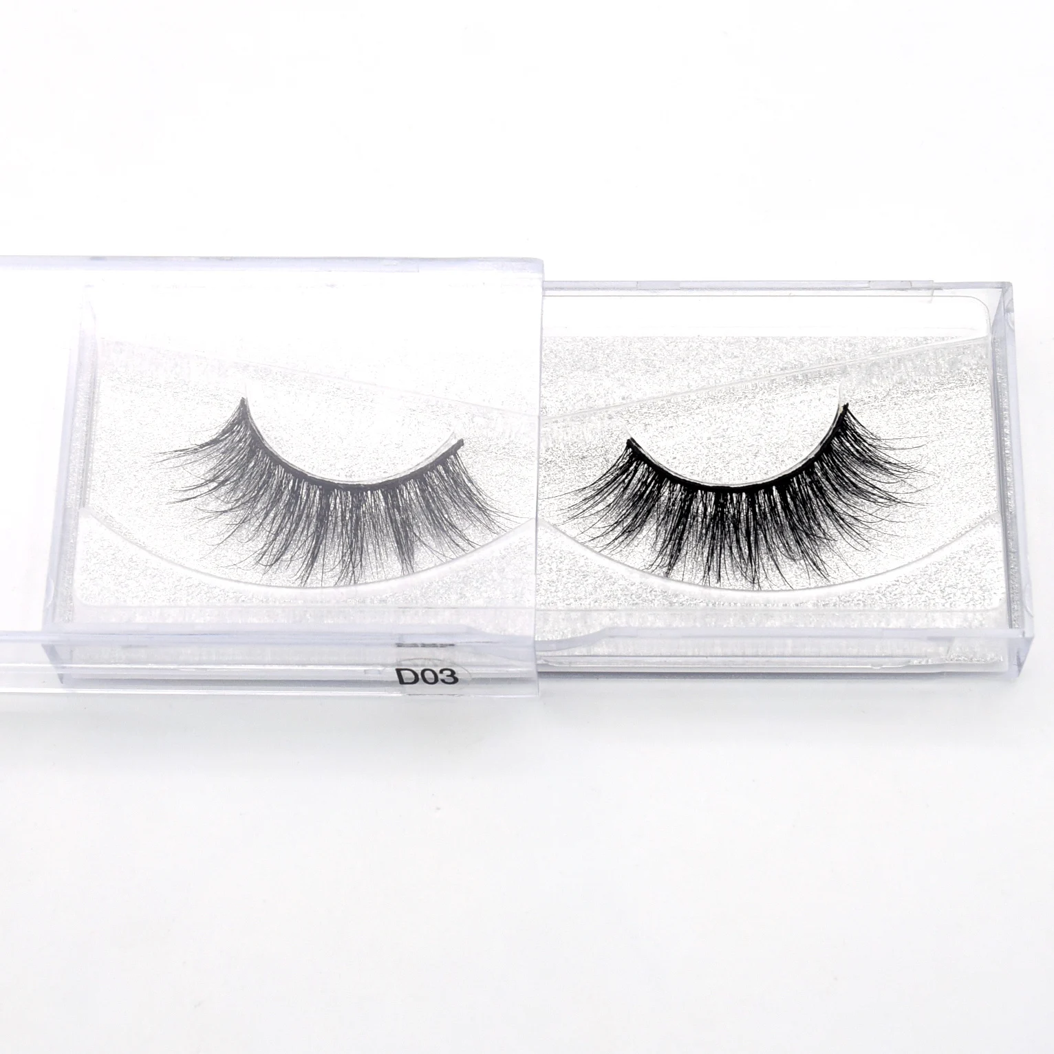 Visofree Natural 100% Handmade False Eyelashes Strip Mink Eyelashes Cruelty Free Reusable Lashes Thick Long 3D Mink Lashes D03