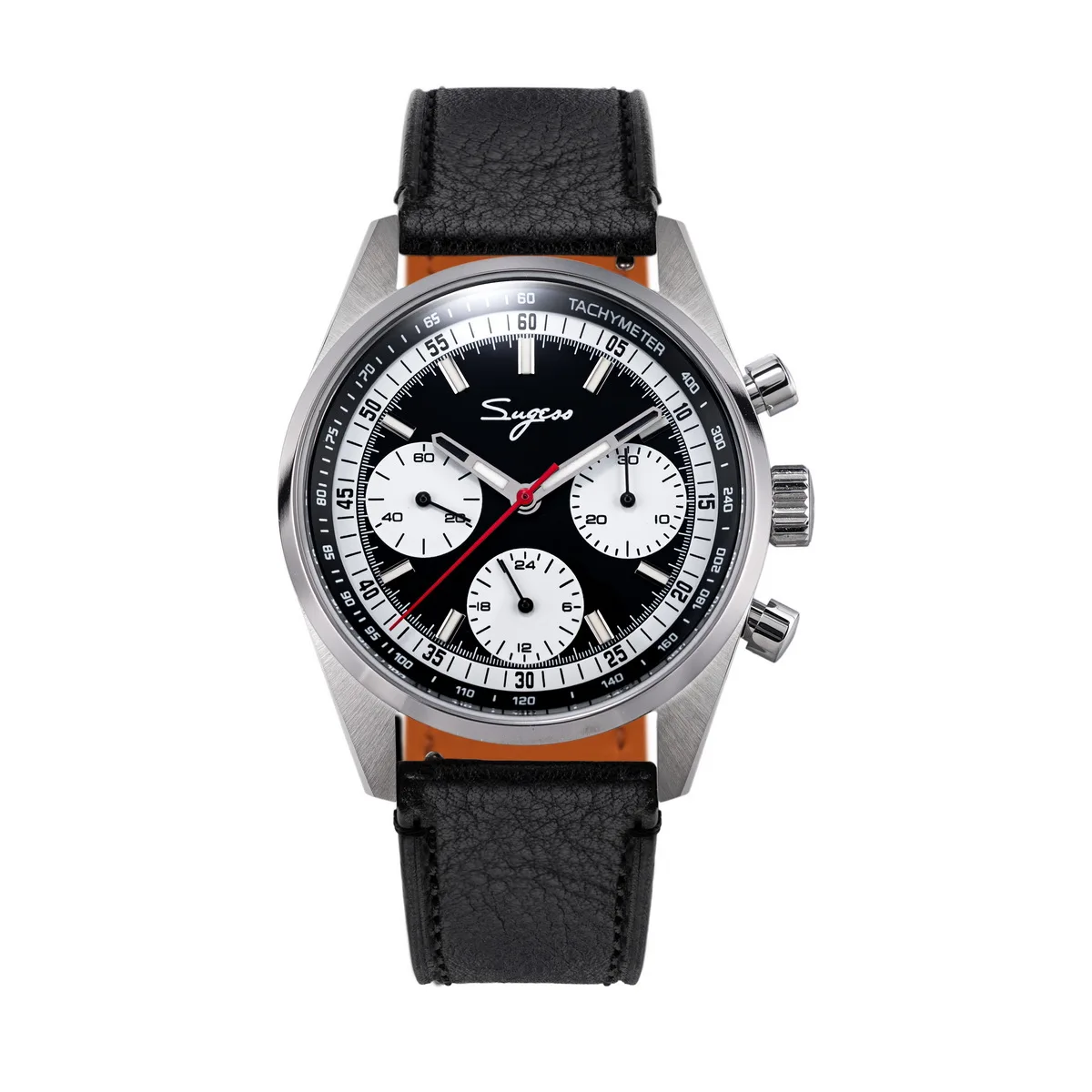Sugess Mens Watch 38mm Chronograph Mechanical Wristwatches Tianjin Gooseneck Movement Sapphire Crystal Roulette Dial S465 new image 3