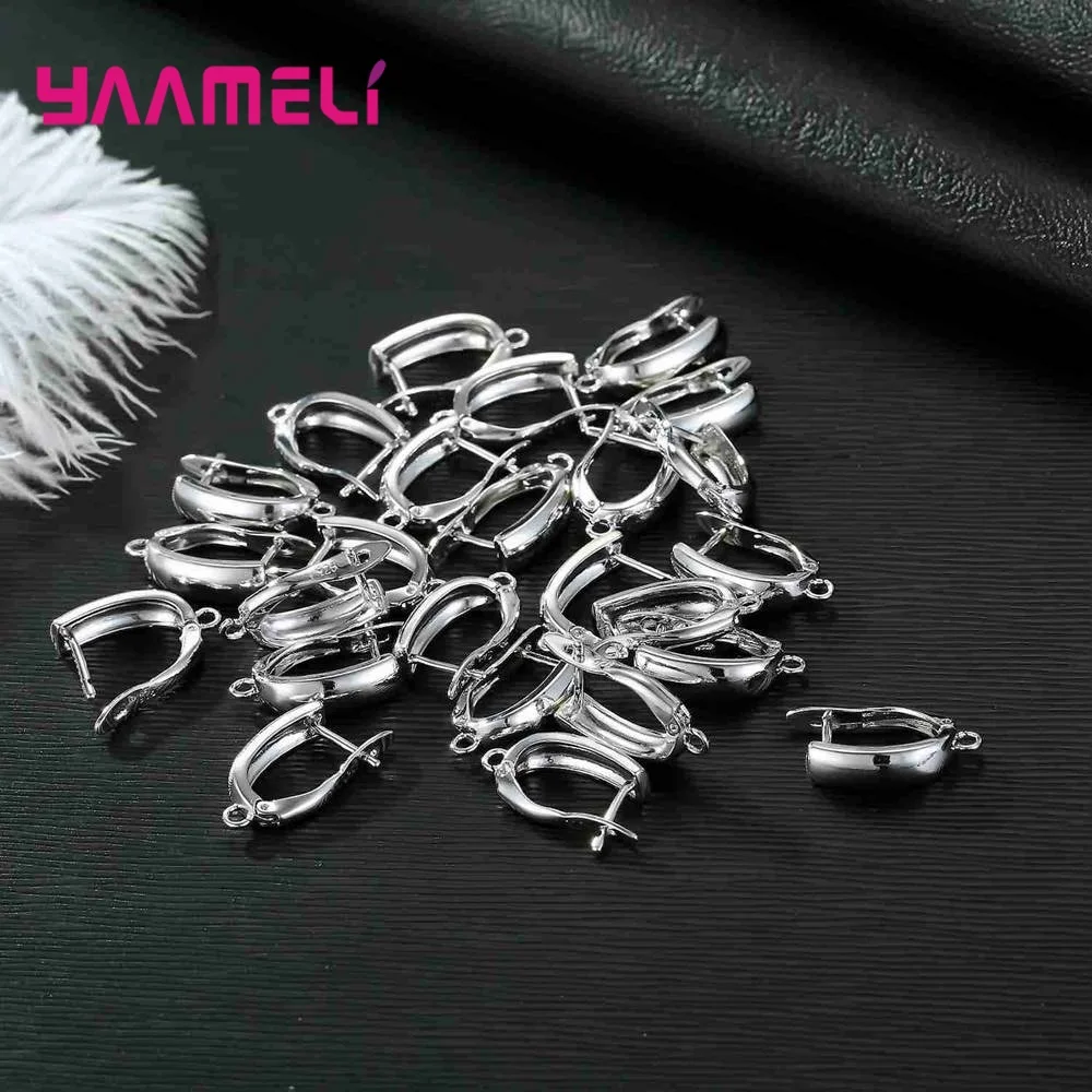 진짜 100% S925 스털링 실버 파인딩 귀걸이 레버백 이어와이어 피팅 구성 요소, 수제... - 5