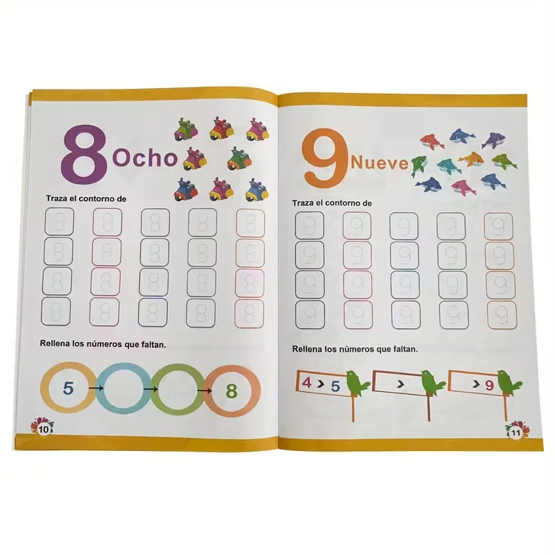 Spanish Children's Math Workbook Learning Matemáticas - Numbers Handwriting & Addition/Subtraction Children's Puzzle Books