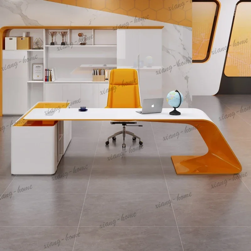 FG Big Wooden Executive Office Desk White Storage Standing Cheap Executive Office Desk Luxury Corner Tisch Small Spaces Furnitur
