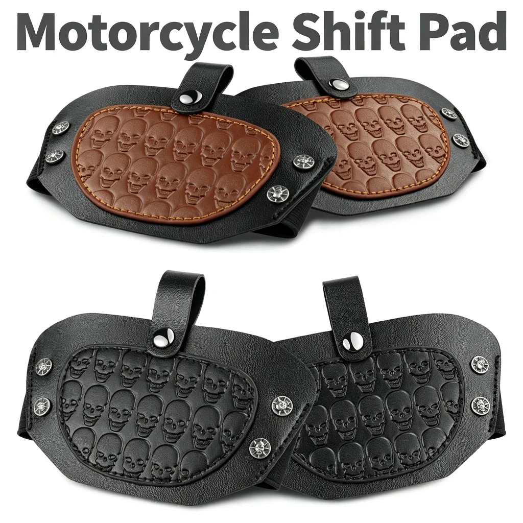 Motorcycle Shoe Cover Motorcycle Shifter Pad Boot Cover Rubber Shoe Protector Pads Accessories Universal (Black/Brown)