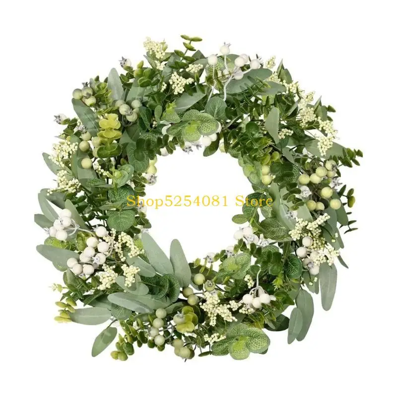 

AXYC искусственный венок, украшение для двери, маленькие гирлянды из листьев эвкалипта, зеленое растение