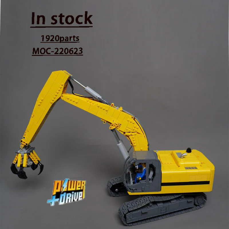 

MOC-220623ET-25 Экскаватор с полным дистанционным управлением, строительные блоки, модель 1920 деталей, MOC, креативные строительные блоки для мальчиков и детей на день рождения, игрушка