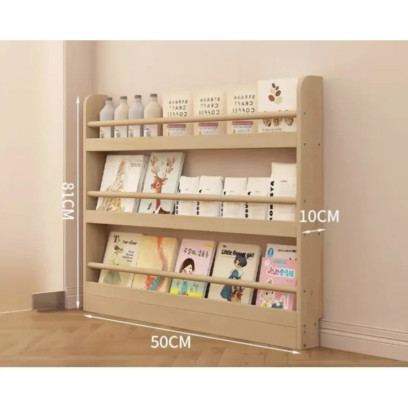 custom.Wooden Library Magazine Narrow Behind Door Bookshelf Multi-Layer Wall Hanging Front- Facing Bookcase Kids Bookshelf C