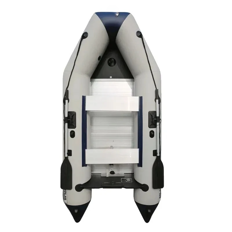 Bote de asalto, kayak de pesca de goma engrosada, lancha rápida de aleación de aluminio, bote inflable con motor de fondo rígido