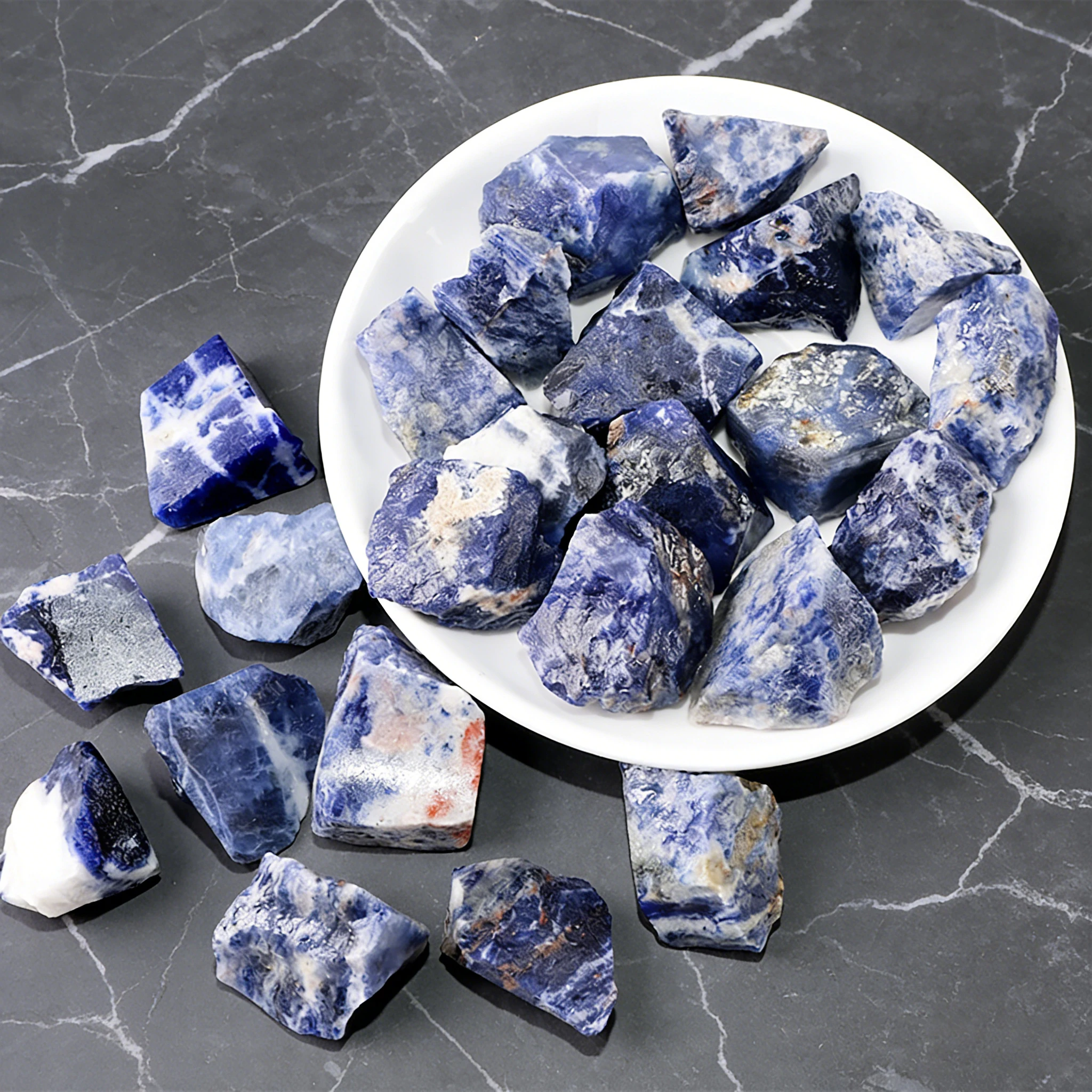 Natural Blue Vein Crystal Stone - Esotericism Energy Crafts for Focus, Feng Shui Protection  as a Men's Gift